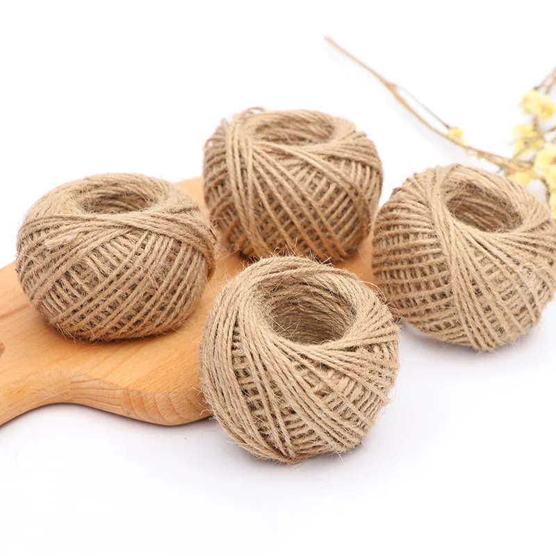 Natural Burlap Hessian Jute Twine Cord Hemp Rope String Gift Bottle Packing Strings Wedding Thread DIY Scrapbooking Craft Decor