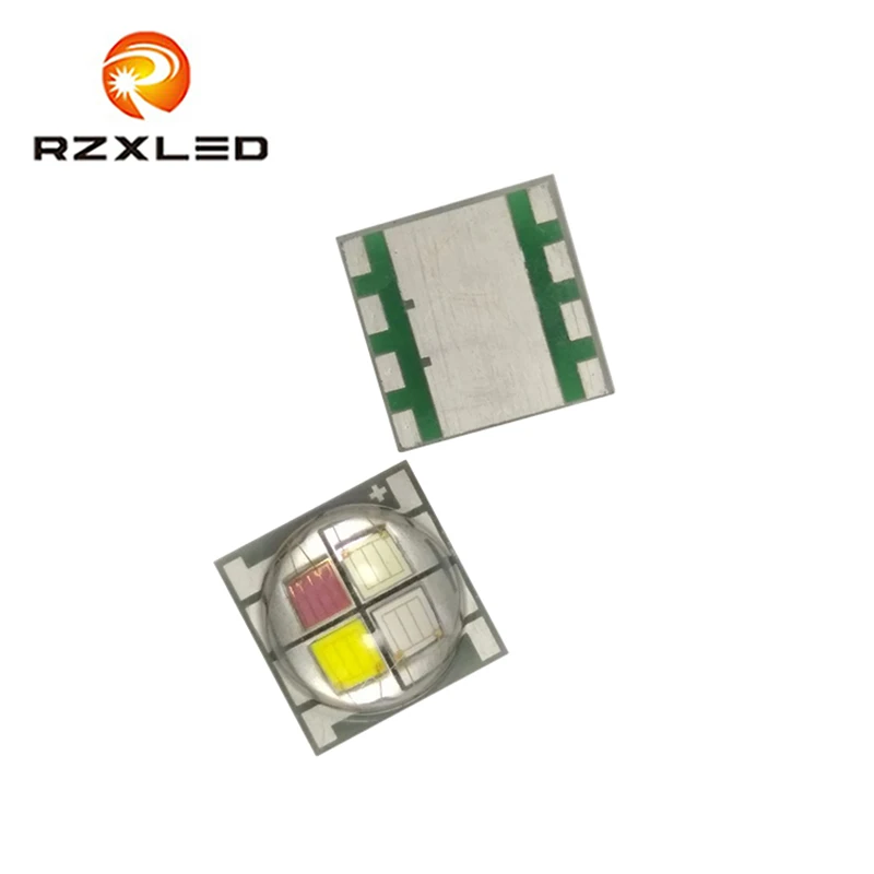 10Pcs/Lot 12W LED Tri-Color (Red Blue Green White) PLCC6 Surface Mount with Lens 5050 RGBW Diode for Lighting