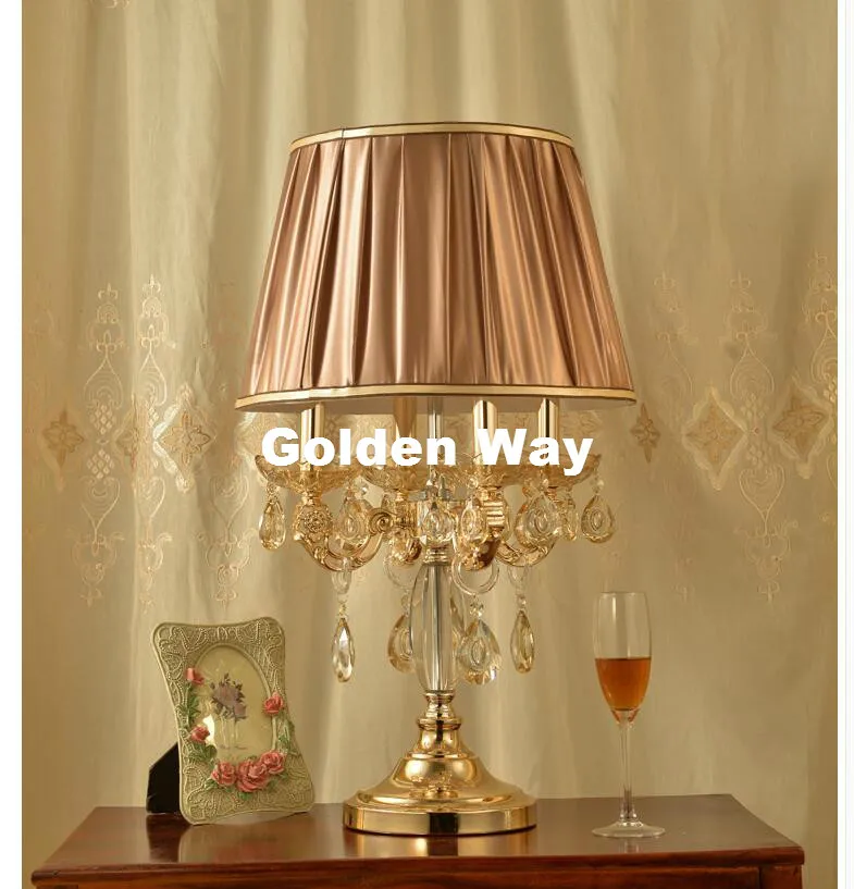 European K9 Crystal Table Lamp D40cm H67cm E14 Modern Decora Crystal Lamp Lighting Bedroom Bedside Lamp Luxury Table Lamp Abajur