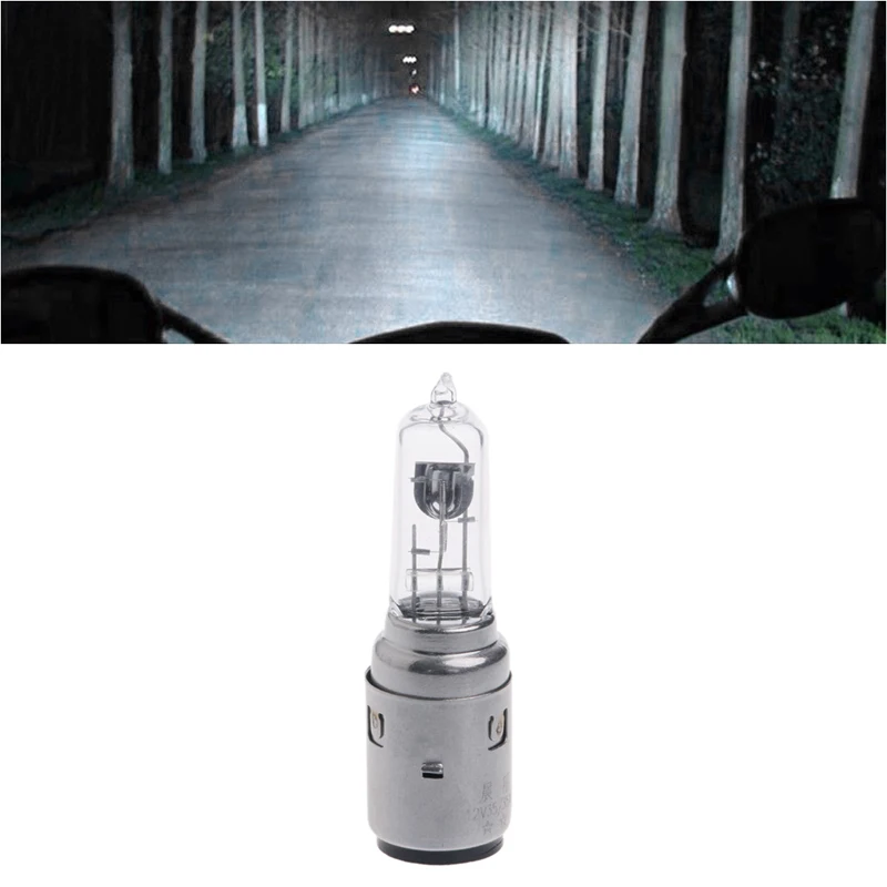 12V 35W Motorcycle DC  BA20D Headlight Halogen Xenon Bulb White Light