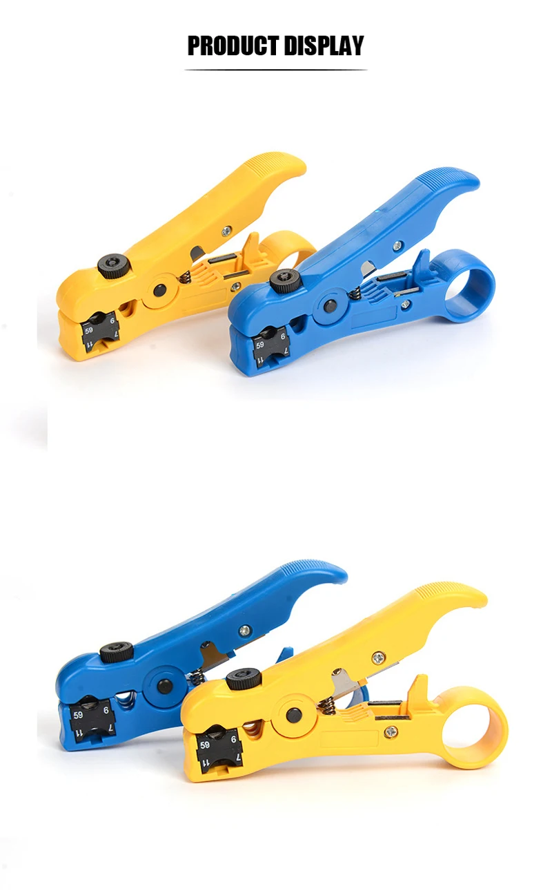 Xintylink Netzwerk-Handwerkzeug Zange Messer Flach- und Rundkabel UTP RJ45 Cat5 Cat6 Koaxialkabel-Abisolierwerkzeug Kabelschneider – Detail 10