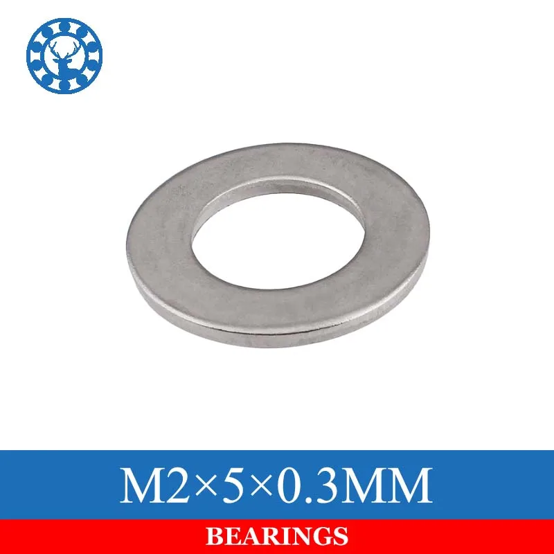 

100pcs DIN125 ISO7089 M2X5X0.3MM 304 Stainless Steel Flat Machine Washer Plain Washer Gaskets