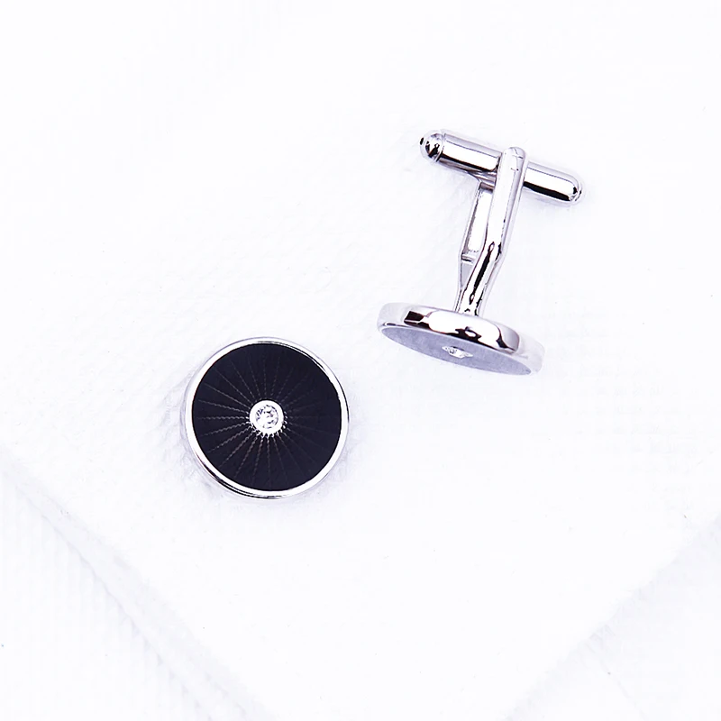 Kflk Sieraden Franse Shirt Mode Manchetknopen Voor Heren Merk Manchetten Links Groothandel Ronde Knop Zwarte Hoge Kwaliteit Gasten