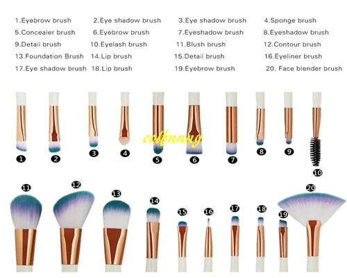 Conjunto de pincéis de maquiagem 200 com 20 unidades, para maracos, sobrancelha, olhos, cosméticos, beleza, utensílio de maquiagem