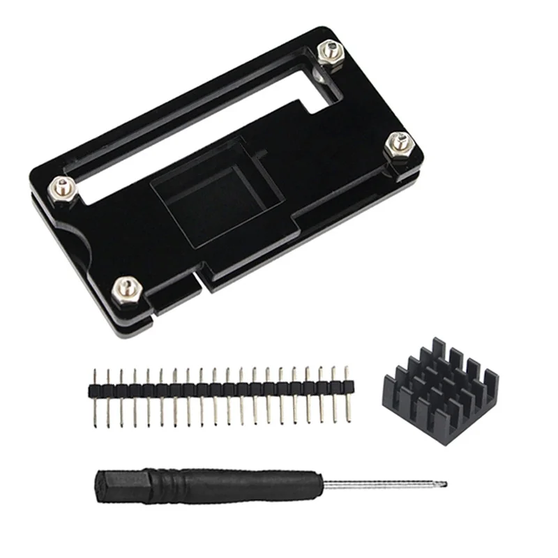 for Raspberry pi Zero/W Box Shell +Heat SinK +PinHeader+Screwdriver Accessories Package Acrylic Enclosure Box for RPI Zero W