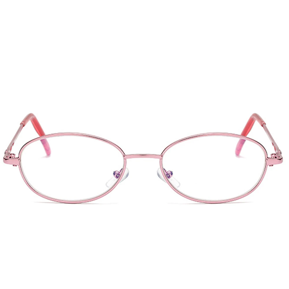 Full-rim Pink Office Lady Oval Anti-blue Light Reading Glasses +0.75 +1.25 +1.5 +2.00 +1.75 TO +4 with Case PC TV Mobile Phone