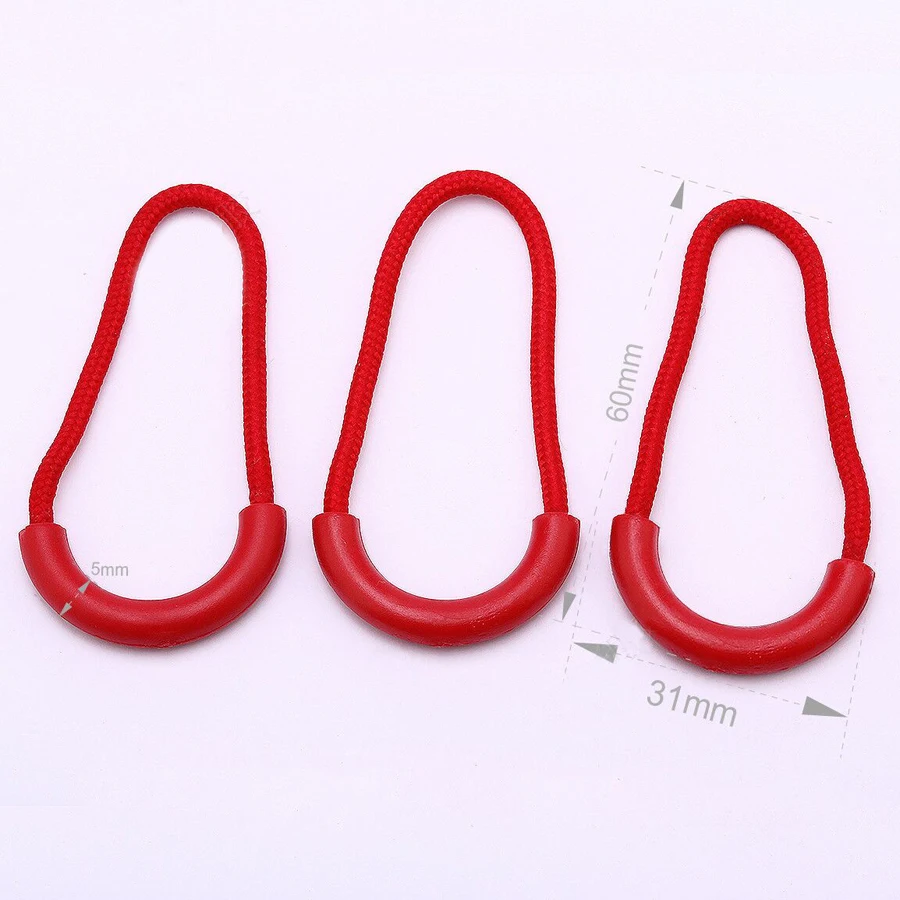 11pcs U Shape Colorful Silicone Rubber Zipper Pull Ropes Zip Puller Fastener Backpack Luggage For DIY Clothing Accessories