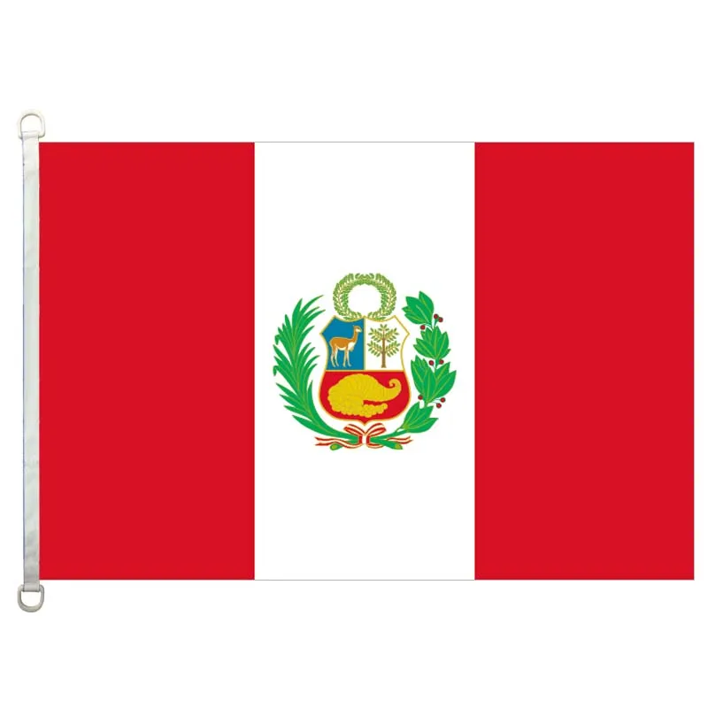 Peru (state)  flag,90*150CM size, 120g/m2 knitted polyester fabric,with two D ring