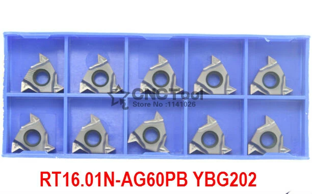 

ZCCCT RT16.01N-AG60PB YBG202 Threading Lathe Inserts Tungsten Carbide Threading Inserts 60 degree Internal Threading Inserts