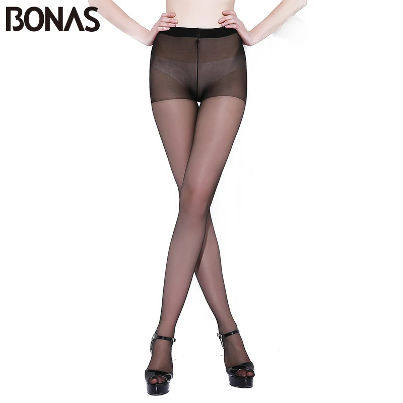 BONAS 6PCS Women 12D Sexy Tights Stretchy Nylon Summer Pantyhose Lady Fashion Sun Protection Tights Breathable Stockings Female