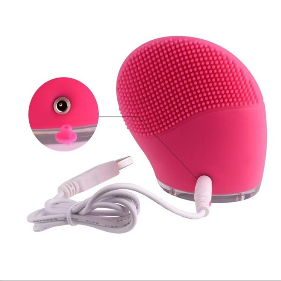 Rechargeble limpador de rosto elétrico vibrar à prova dwaterproof água silicone escova de limpeza massager silicone vibração facial spa massagem