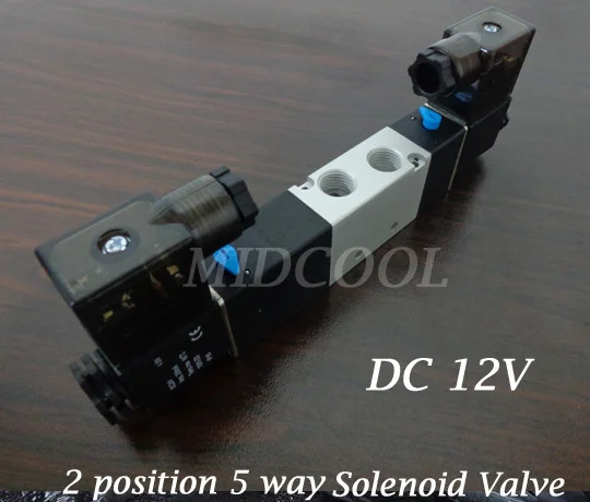 Valvula 4V230C-08 DC24V superior Solenoid Valve,5 port 3 position solenoid valve double coil for gas