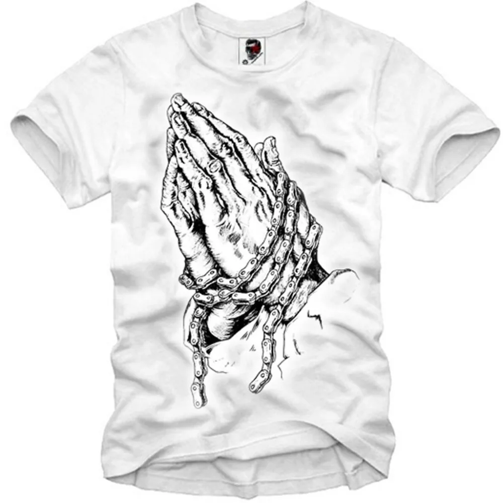 T-Shirt Chained Praying Hands Motocross Enduro Bmx Supermoto 2019 New Fashion Brand T Shirt Short Sleeve Print Graphic Tees