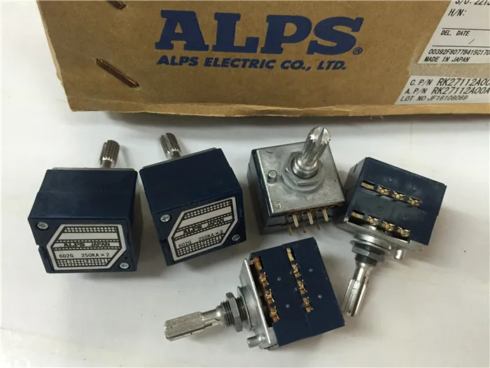 Round shaft / rachis Original ALPS 27 type A250K Double volume potentiometer Axis length 25MM 6 feet