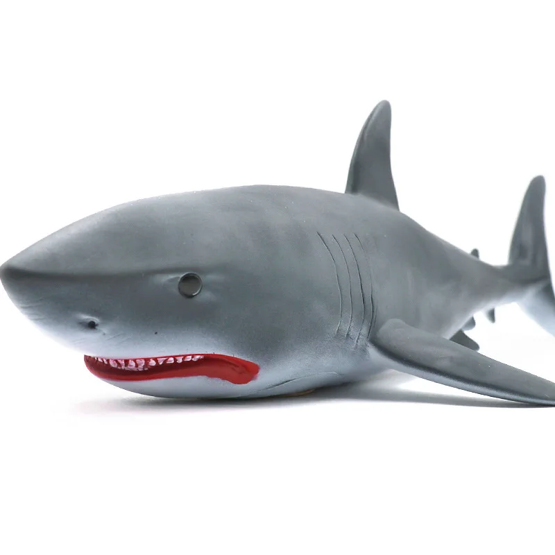 Simulation Soft Shark Toy White Shark Large Size Wild Animal Figure Marine World Model