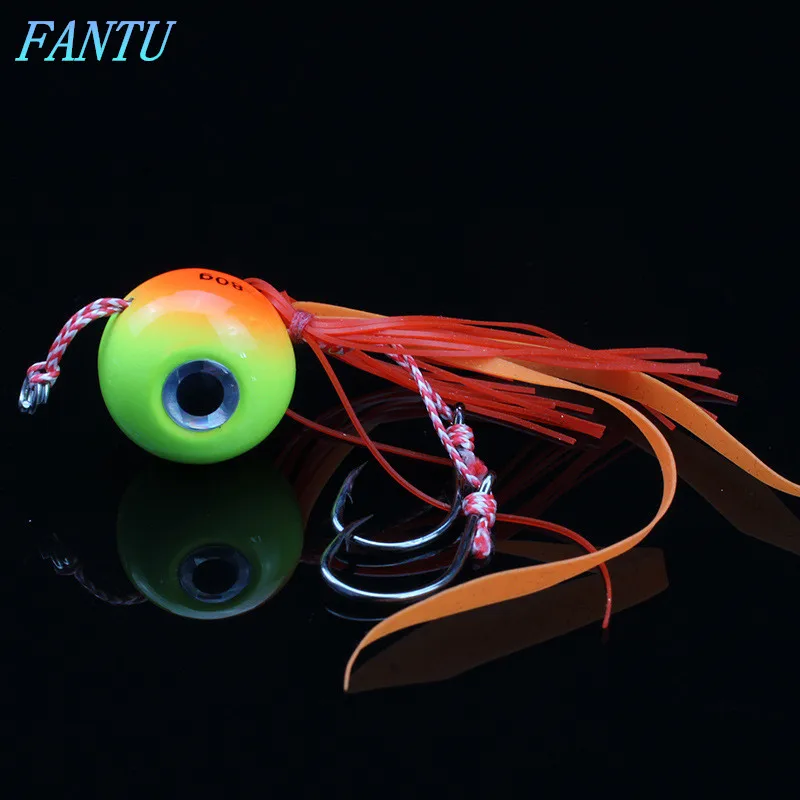 

FANTU Крючок с джиг-головкой для морской рыбалки, 80 г, свинец для лодки, юбка с джиг-головкой, 3D рыбьи глаза, рыболовные снасти, крючки из высокоуглеродистой стали