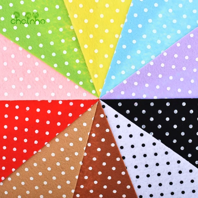 Printed Felt Non Woven Fabric 1mm Thickness Polyester Cloth For Sewing Dolls Crafts Home Decoration Pattern Bundle 10pcs15x15cm