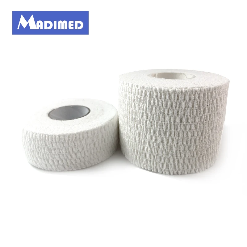 MADIMED 4Rolls/Lot 2.5cmx6.9m Cotton Elastic Adhesive Bandage Lightplast Light Weight Stretch Tape Light EAB Finger Tape