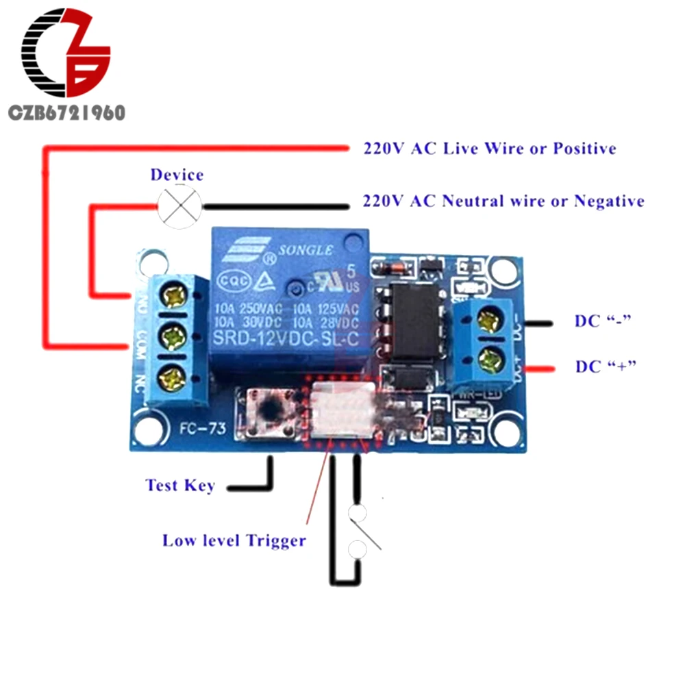 DC 12V 1 Channel Latching Relay Module with Touch Bistable Switch MCU Control UK