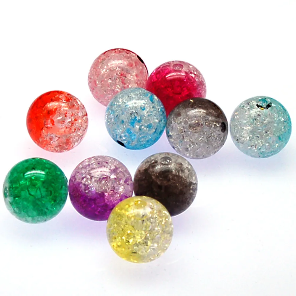 

Crackle loose beads 10mm random mixed crackled round beads double color crackled round beads for jewelry supplies