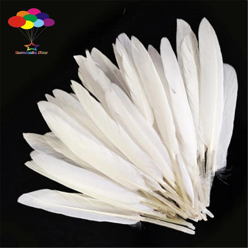 Natural Goose Feather white 4-6 Inch /10-15 cm 100 pcs DIY Carnival feathers for costume headress mask Crafts home