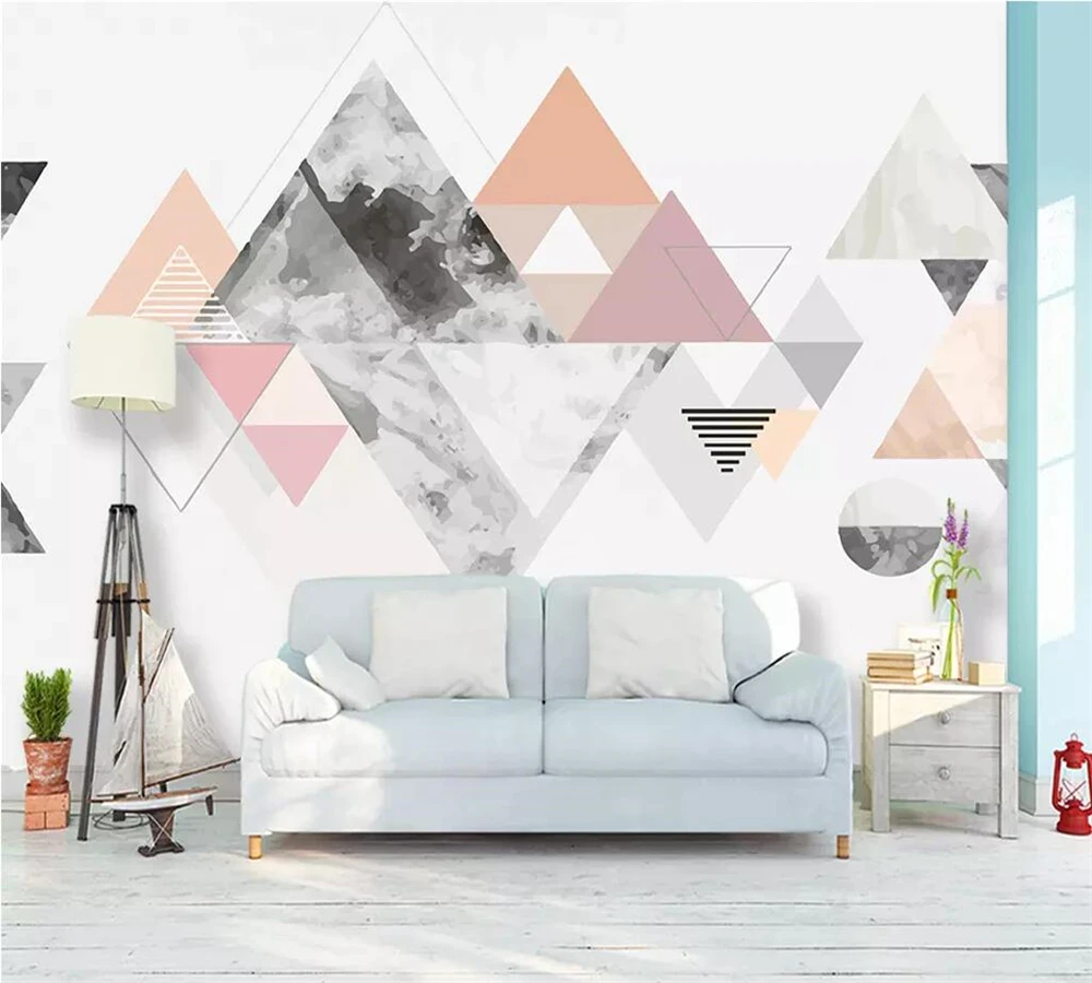 beibehang Custom wallpaper 3d mural modern geometric mottled irregular triangle living room background papel de parede wallpaper