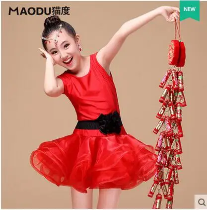 New Latin dance children 's dress children' s dance practice uniforms girls Latin practice test uniforms