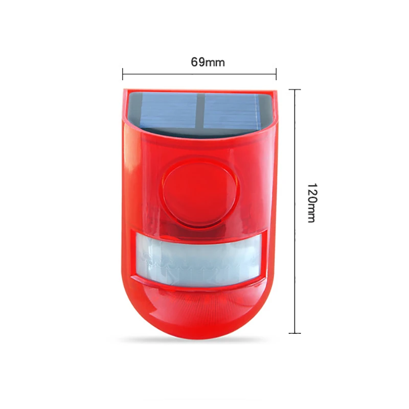 Zonne-Geluid Waarschuwing Flits Waarschuwingsgeluid & Licht Alarm Bewegingssensor 110 Decibel Sirene Strobe Beveiliging Alarmsysteem Voor Boerderij