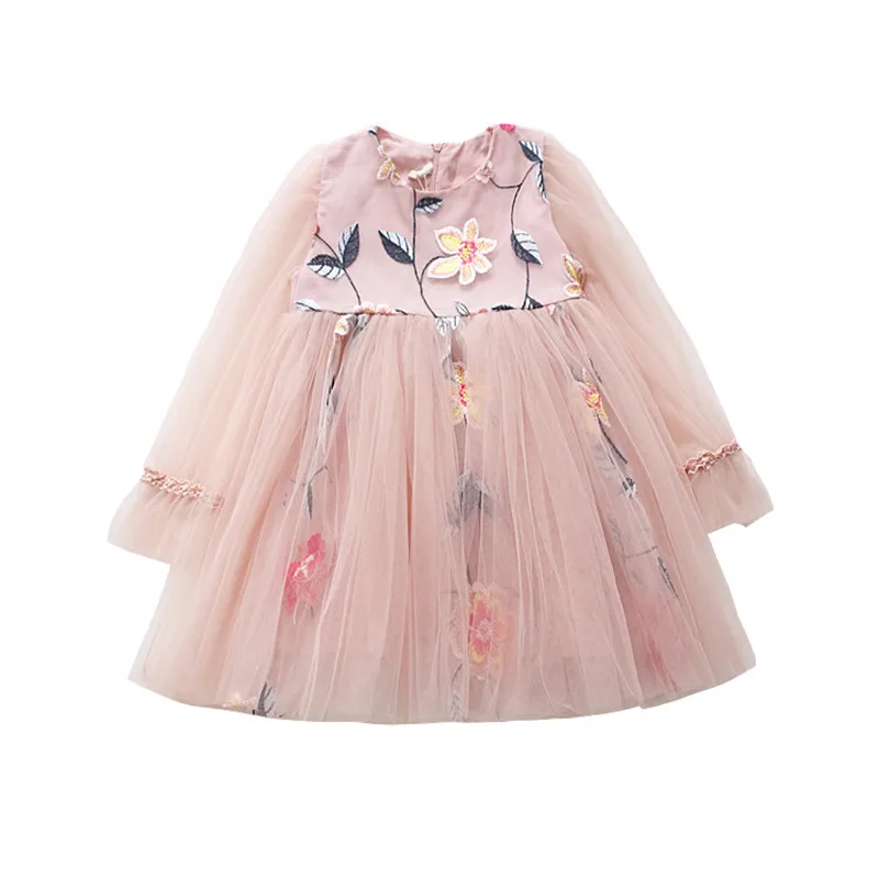 2-7 years High quality girl dress 2019 spring new fashion casual lace Chiffon flower kid children clothing girl princess dress