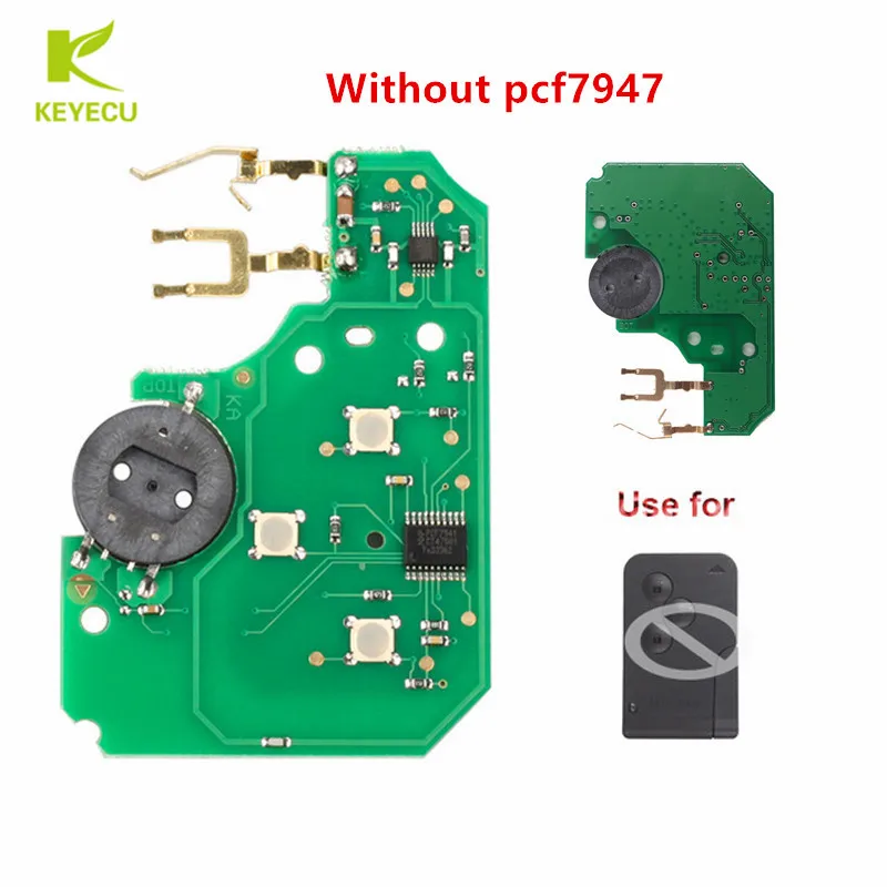 

KEYECU New Remote PCB Board 433Mhz for Renault Renault Megane Scenic 2003-2008, Without pcf7947