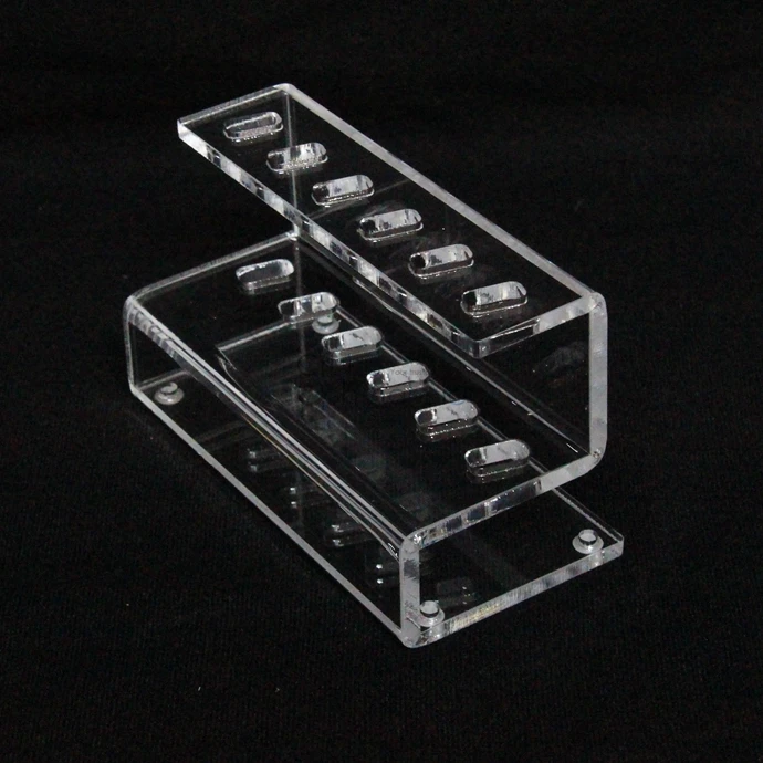 RRSH-6 Optometry Flippers Rack Set 6 Holes Crystal Clear Acrylic 6 mm Thickness (Rack Set Not Included)
