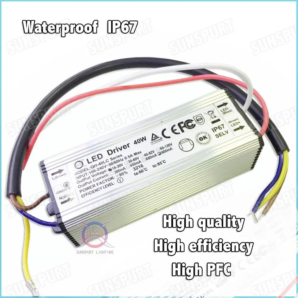 Imagem -05 - sem Cintilação Pfc Ip67 40w Drive de Led 1018x3w 600ma de Potência Constante da Corrente para Lâmpada de Teto Pcs