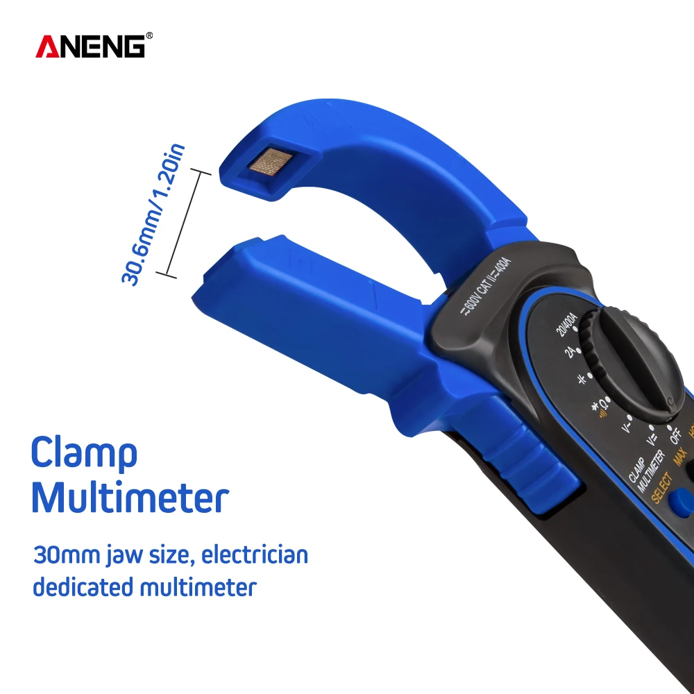 Digital Clamp Multimeter Clamp ammeter transistor tester capacitor test Power test Automotive AC DC voltage tester