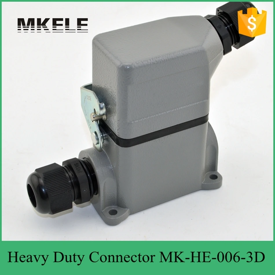 6 PIN 16A Rated Voltage 400/500V Rectangular Heavy Dc Power Cable Connector,heavy Duty Compression Connector MK-HE-006-3D