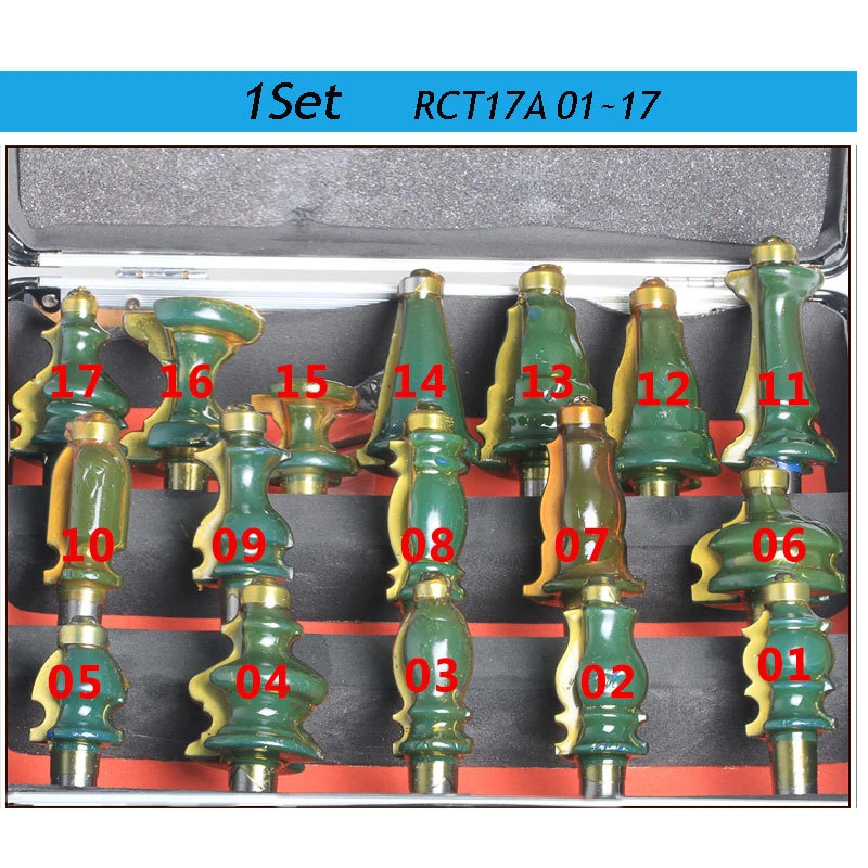 

1set RCT171-01~17 high quality CNC engraving machine woodworking milling cutter line cutters router bits