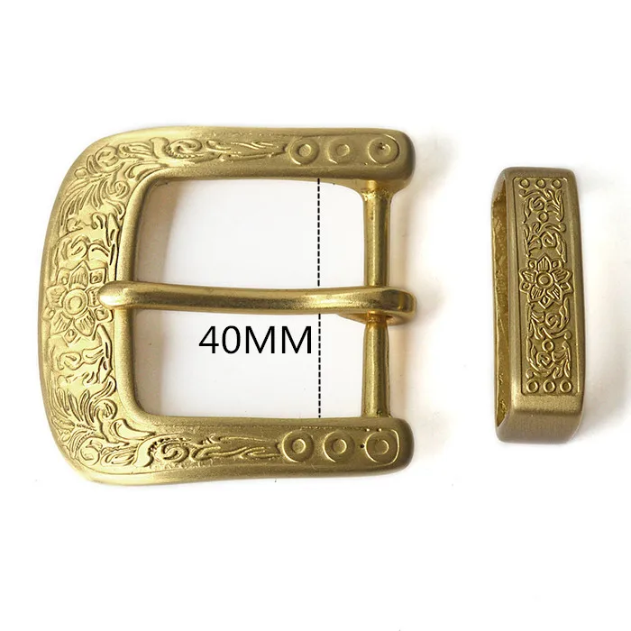 2 parts/set solid brass carve pattern beautiful metal women men DIY leather craft belt buckle set Cosplay For 3.8-3.9cm Wide bel