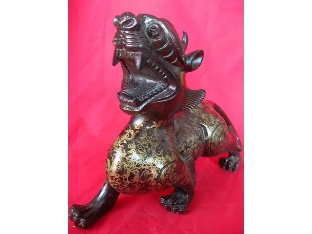 Collectable Vintage Exquisite Copper mythical wild animal, good Decoration,Free Shipping