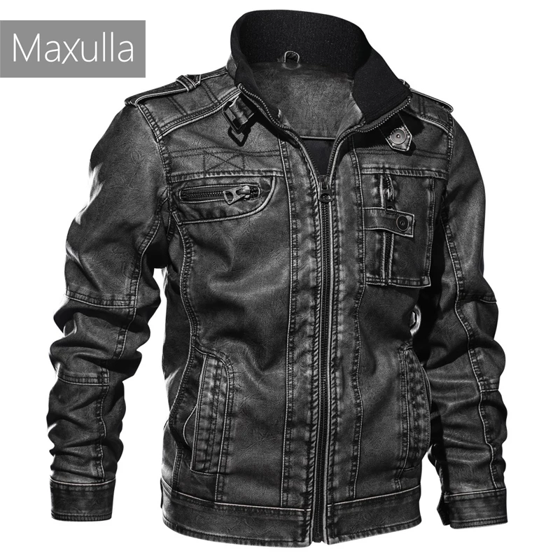 Maxulla męskie kurtka PU mody męskie skórzane kurtki płaszcze męskie na co dzień Slim Fit Faux skórzane Punk kurtki motocyklowe odzież 7XL