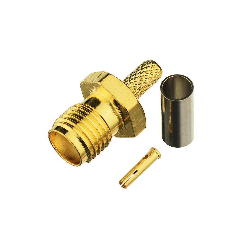 Eightwood 5PCS SMA Crimp Jack Female RF Coaxial Connector Adapter for LMR100, RG174,RG316 RG-188A Cable Straight