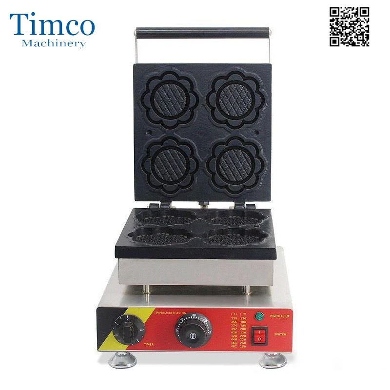 TIMCO Commercial Sunflower Shpae Waffle Maker Machine Electric Flower Waffle Making Machine Snack Maker Cafe Cake House