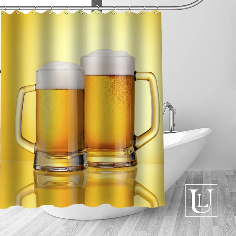 Custom Beer Mug Shower Curtain MORE SIZE Waterproof Fabric Shower Curtain for Bathroom Decor Dropshipping