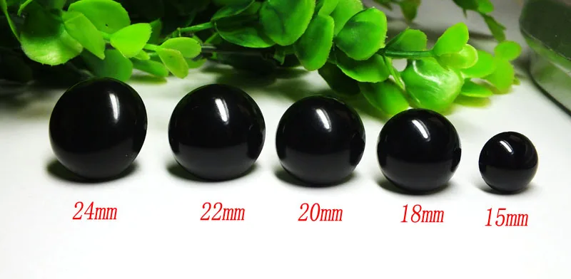 Free Shipping!! 5 Mixed Size Black Safety Toy Eyes -15/18/20/22/24mm Kit