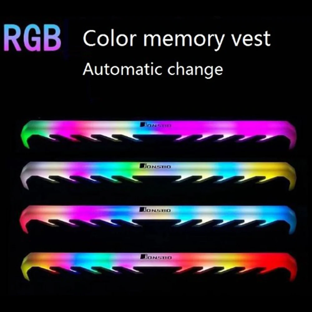 LED For RAM Desktop Memory Heatsink Cooler Shell RGB 256 Color Automatic Change Aluminum Heat Sink RAM Cooling Vest