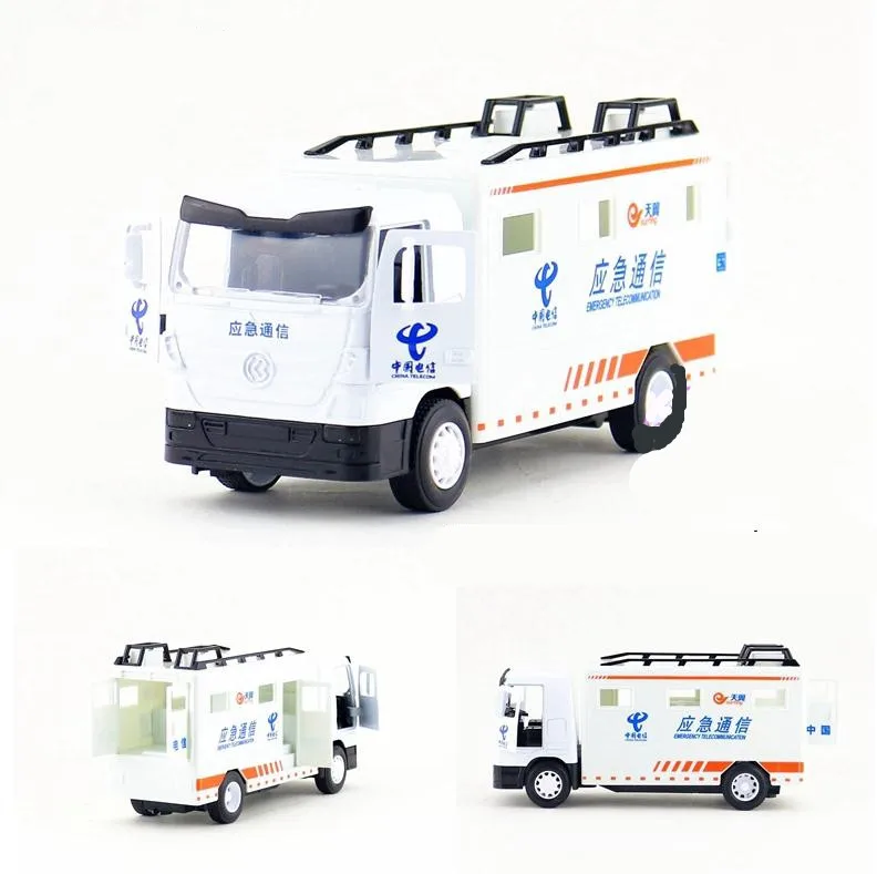 High simulation engineering vehicle,1: 50 alloy pull back emergency truck, van,2 open door music flash toy model, free shipping