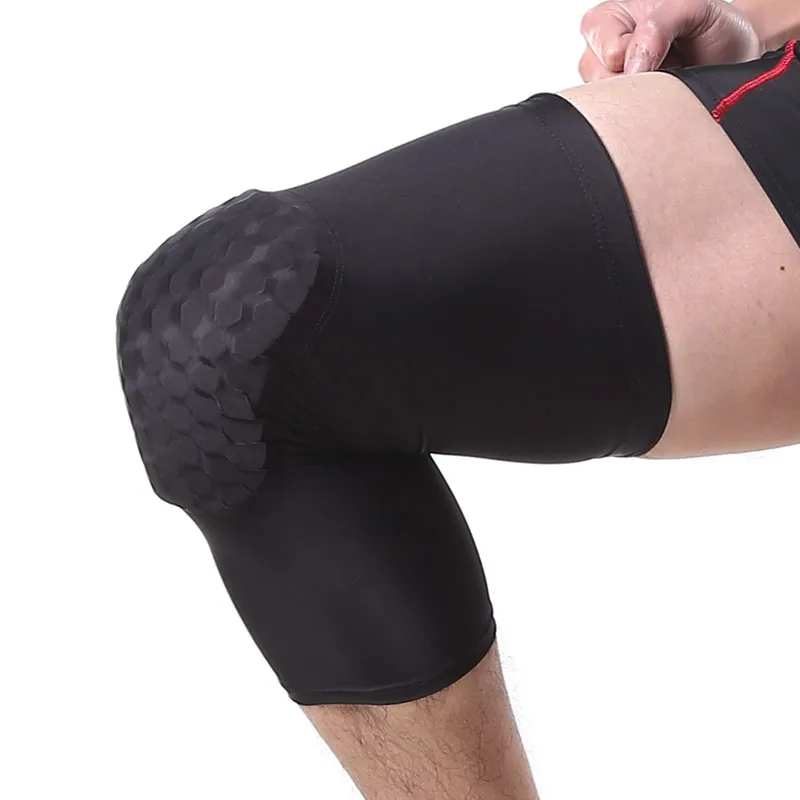 1PCS Hex Honeycomb Knee Pad For Basketball Volleyball Sports Support Brace Knee Protector Patella Men Women  Leg Sleeve Kneepad