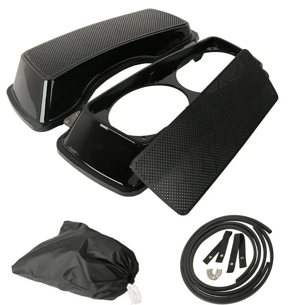 

Motorcycle Dual 6x9 Saddlebag Speaker Lids For Harley Touring Road King Street Glide FLHR 1993-2013 Painted ABS