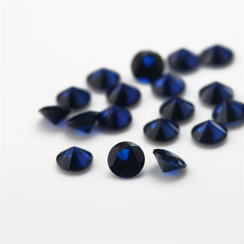 Size 1mm~3mm Round Cut 106# 109# 120# 112# 113# 114# Blue Stones Synthetic Spinel Gemstone For Jewelry