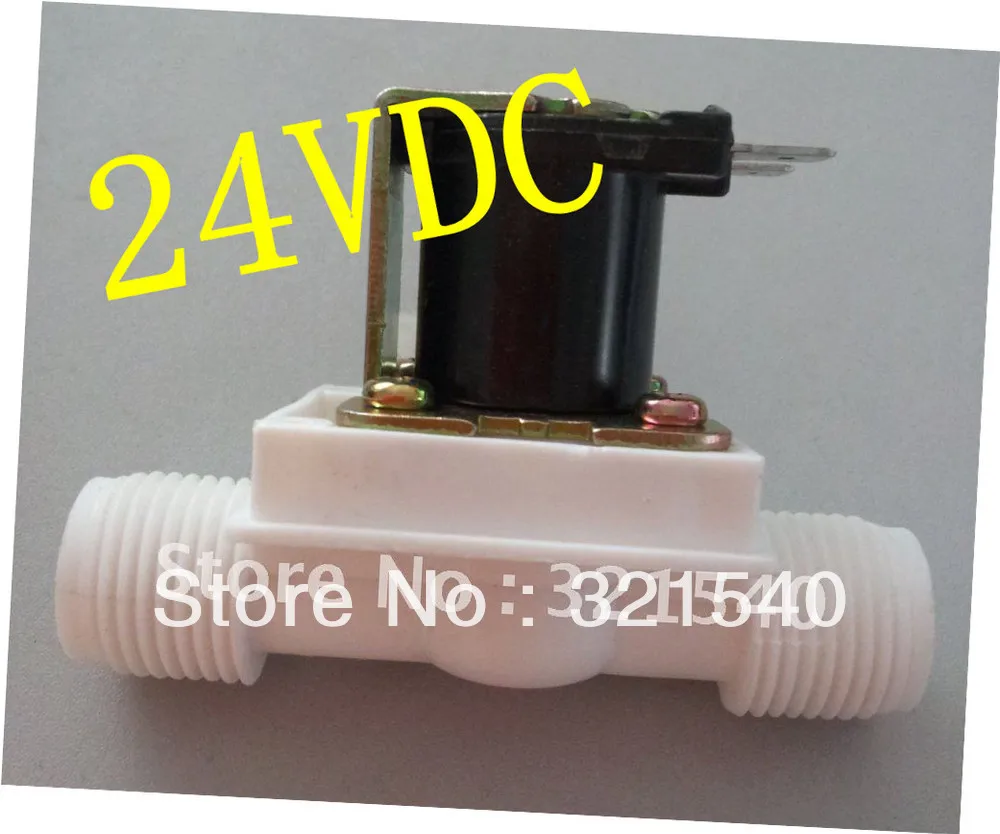 

Freeshipping Male 1/2"BSPP Plastic 2Way Solenoid Valve 24VDC Normal Closed with Cover Water Air Gas Fluid