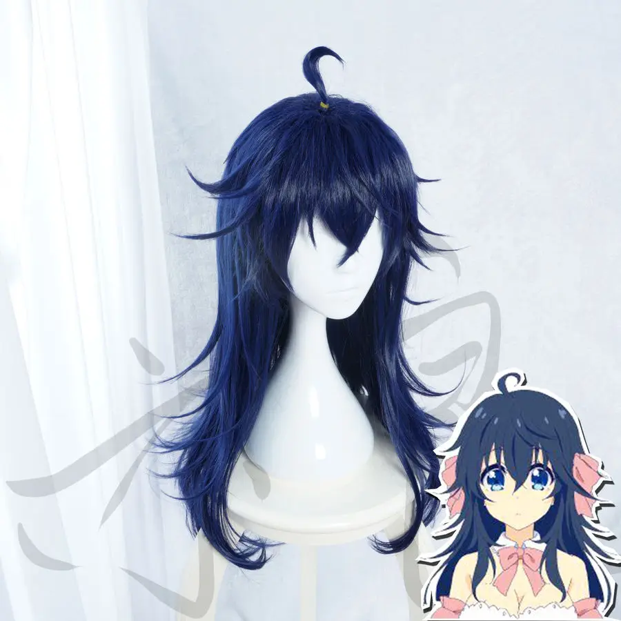 Er Is Nooit Een Meisje Online? Tamaki Ako Donkerblauw Lange Cosplay Volledige Pruik