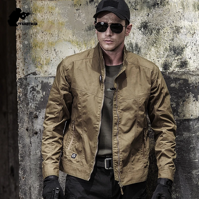 City Archon Tactical Jackets Men's Casual Jacket Outerwear Slim Fat Multi Pockets Cotton jacket Men Clothing A3F1121